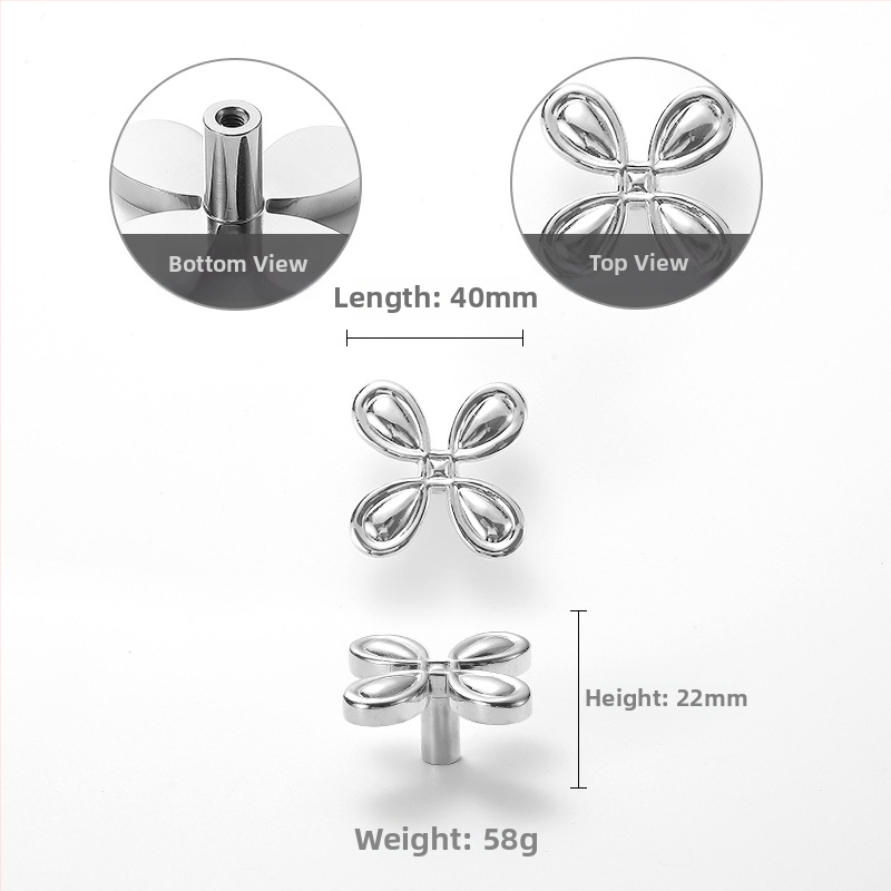 Vaska durvju rokturis ar rozes ziedu dizainu, vienas caurums uzstādīšana, modeļa 301, hromēts pārklājums