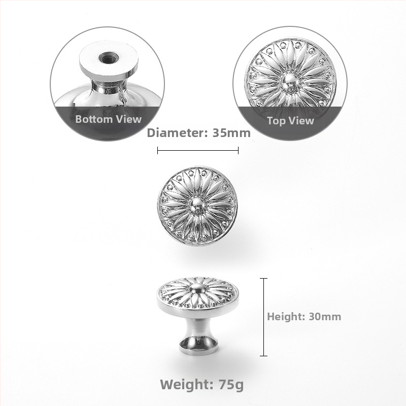 Nu Sheng 301 Vara skapja rokturis – rozes formas dizains, hroma pārklājums, mūsdienīgs minimālisma stils, piemērots skapjiem, garderobēm un atvilktnēm