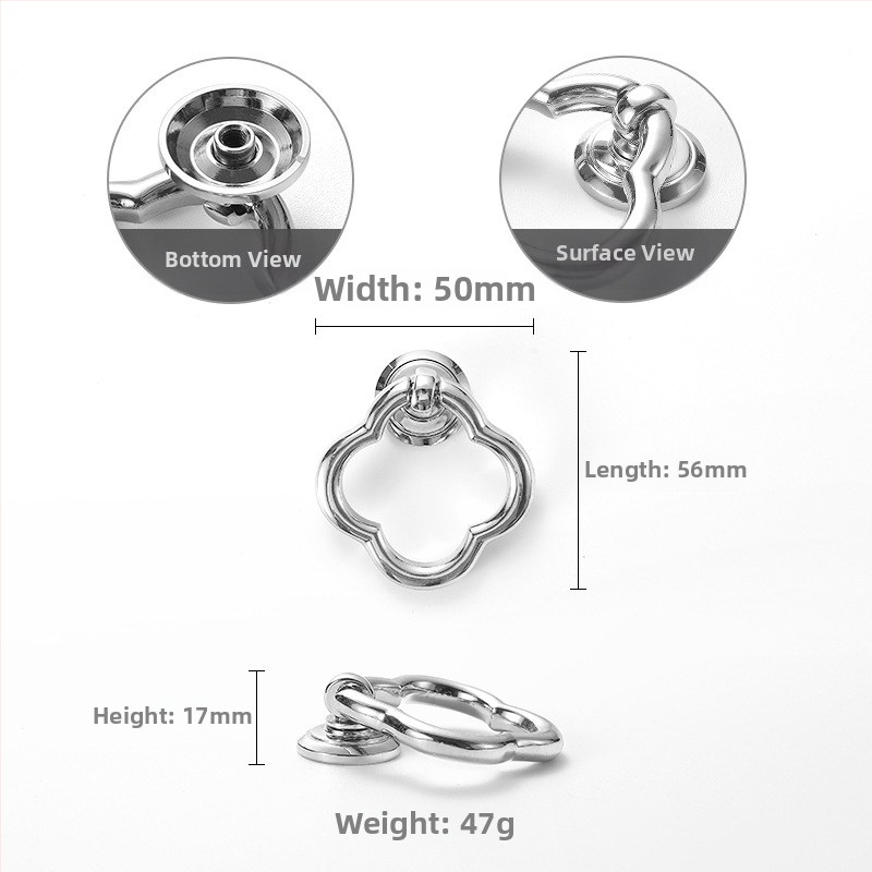 Nu Sheng 301 Vara skapja rokturis – rozes formas dizains, hroma pārklājums, mūsdienīgs minimālisma stils, piemērots skapjiem, garderobēm un atvilktnēm