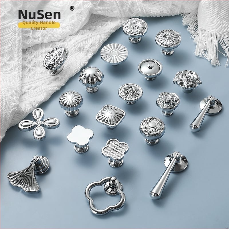 Nu Sheng 301 Sakausējuma skapju durvju rokturis, Rozes motīvs, Francijas stils, Vienas caurums dizains, Mūsdienīgs minimālisks luksuss