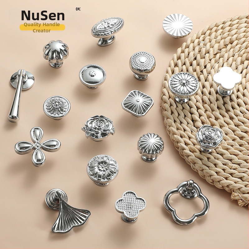 Nu Sheng 301 Sakausējuma skapju durvju rokturis, Rozes motīvs, Francijas stils, Vienas caurums dizains, Mūsdienīgs minimālisks luksuss