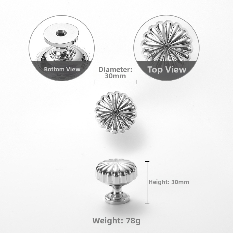 Nu Sheng 301 Sakausējuma skapju durvju rokturis, Rozes motīvs, Francijas stils, Vienas caurums dizains, Mūsdienīgs minimālisks luksuss