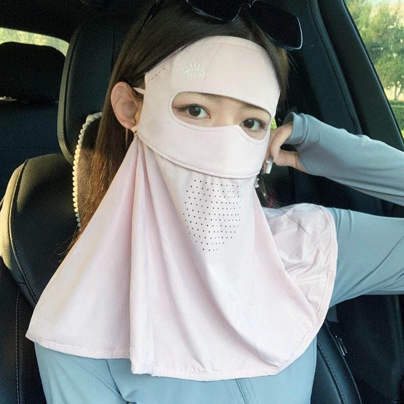 Maska za lice s potpunim pokrivenjem, zaštita od sunca i vrata, prozračna Ice Silk tkanina, poliester, za vožnju automobilom i vožnju biciklom