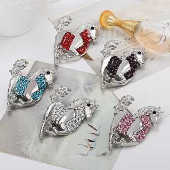 Καρφίτσα Ζώδιο Άλογο από Κράμα, Διαμαντένιες Ενθέσεις – Unisex, Ρετρό Στυλ