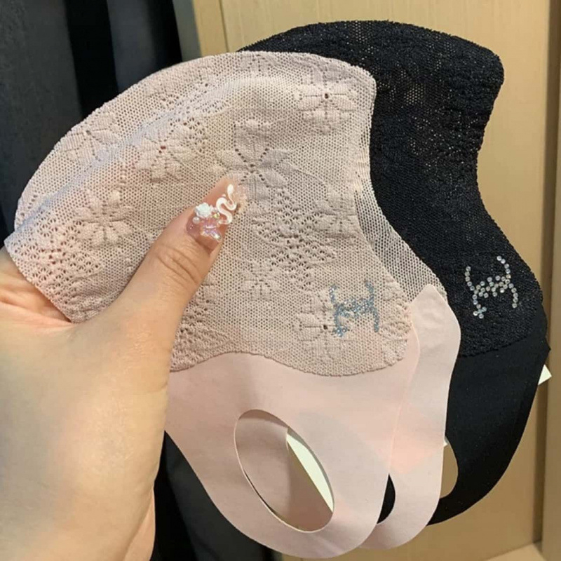 3D krajková UV ochranná maska z nylonu Ice-Silk, ľahká a priedušná