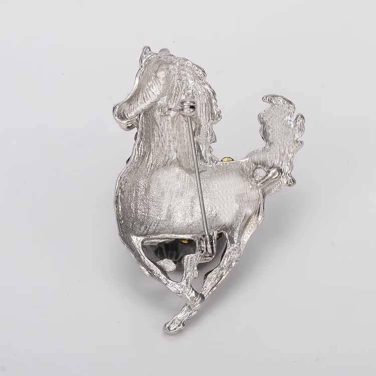 Καρφίτσα με ζώδιο του αλόγου, κράμα, διαμαντική επεξεργασία, αξεσουάρ ρούχων σε ρετρό στυλ