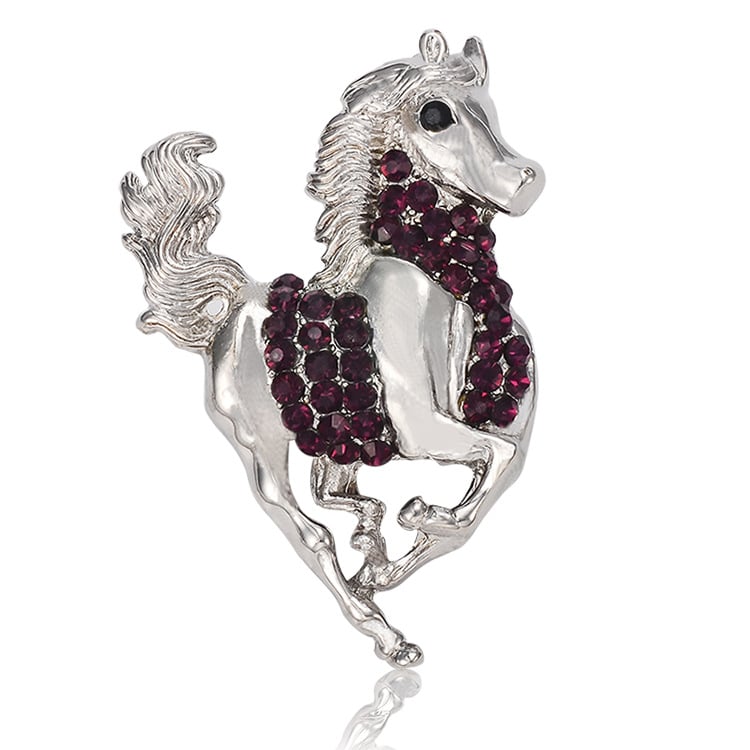 Καρφίτσα με ζώδιο του αλόγου, κράμα, διαμαντική επεξεργασία, αξεσουάρ ρούχων σε ρετρό στυλ