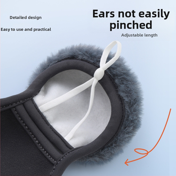 Ziemas silta maska vīriešiem – ārējais neilons, iekšējais velūrs, UV50+ aizsardzība, vējaizturīga un salaizturīga, ar ausu siksniņām riteņbraukšanai