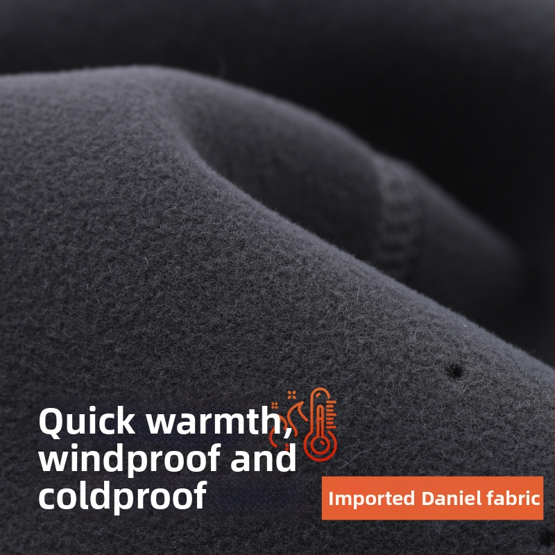 Ziemas silta maska vīriešiem – ārējais neilons, iekšējais velūrs, UV50+ aizsardzība, vējaizturīga un salaizturīga, ar ausu siksniņām riteņbraukšanai