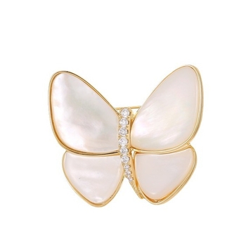 Broš s leptiricom od prirodne školjke i cirkon, elegantan ženski nakit, cvjetni dizajn, ugradnja, Liyu Jewelry