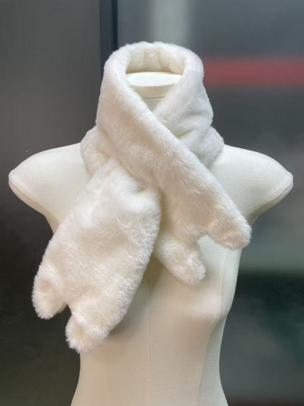 Ženski šal, 3D plišano štene, crtani slatki stil, otporan na vjetar i topao; Materijal: umjetna zajčja dlaka; Pleteni materijal; Sezona: zima