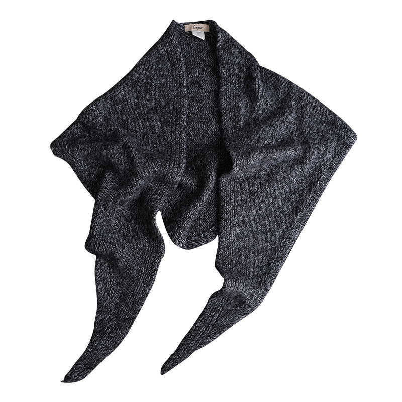 Πλεκτός τρίγωνος φουλάρι, μείγμα κασμίρι-μαλλιών-λυοσελ, διατηρεί τη ζεστασιά το χειμώνα