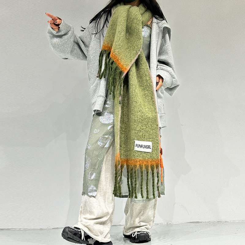 Unisex šal od vune, warp-knit, zimski