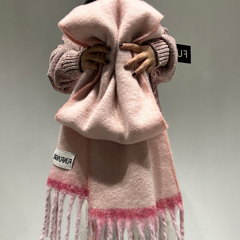 Unisex šal od vune, warp-knit, zimski