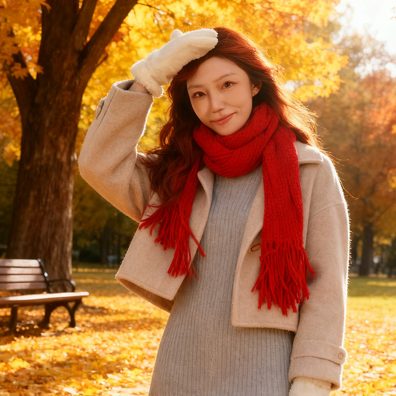 Šal od imitacijskog kašmira s poliestrom, jednostavna tkanina, topao, zimski stil, unisex stil