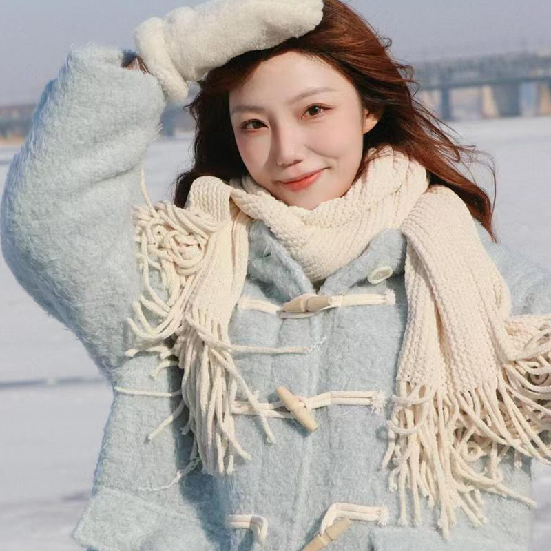 Šal od imitacijskog kašmira s poliestrom, jednostavna tkanina, topao, zimski stil, unisex stil