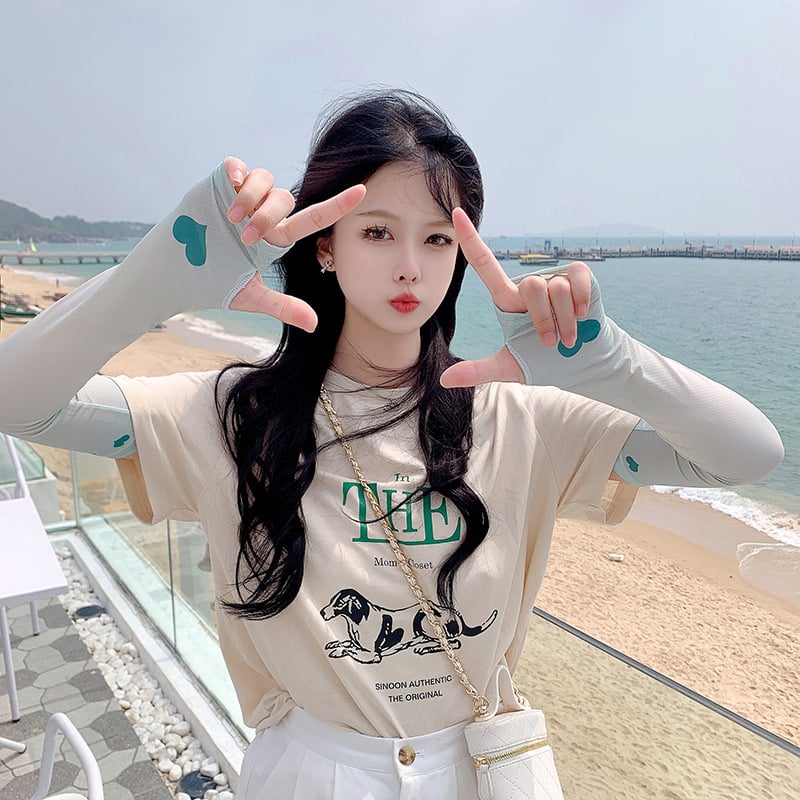 Ženske UV zaštitne rukave za vožnju, Ice Silk tkanina, poliester s elastanom, tanke