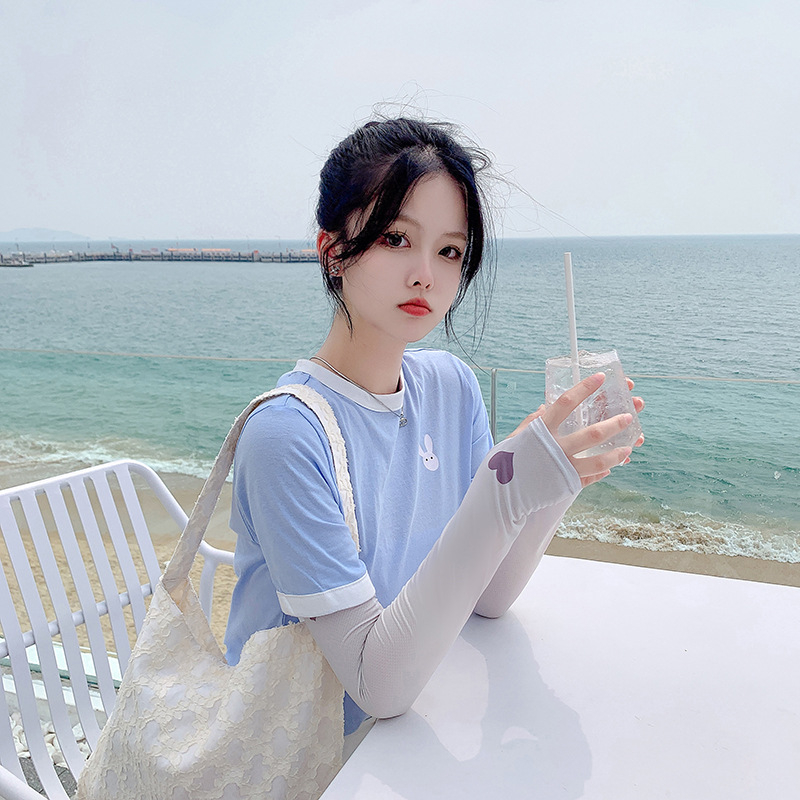 Női UV-védő karvédők vezetéshez, Ice Silk anyag, poliészter–elasztán keverék, vékony kialakítás