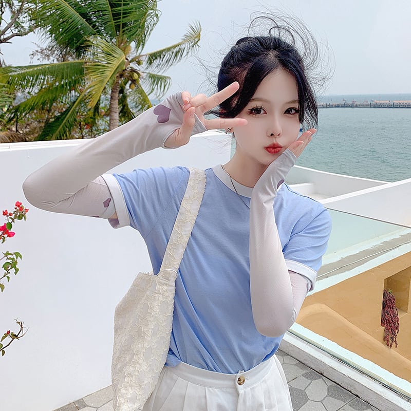 Női UV-védő karvédők vezetéshez, Ice Silk anyag, poliészter–elasztán keverék, vékony kialakítás