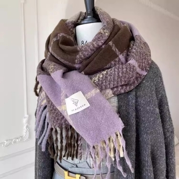 Dugi šal - warp-knit, umjetna pamuk, zadržava toplinu, za zimsku upotrebu, jesensko izdanje 2023