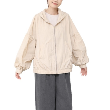 Японски стил качулка с цип – свободен силует, полиестер ≥95%, UPF30+ защита от слънцето