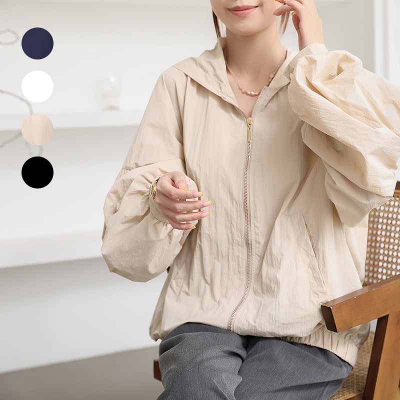 Японски стил качулка с цип – свободен силует, полиестер ≥95%, UPF30+ защита от слънцето