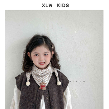 Dječji šal za vrat u korejskom stilu za zimu, s motivom tulipana, topao i udoban • Način tkanja: warp knitting • Funkcija: održava toplinu • Sezona: zima • Materijal: pamuk • Oblik: srednja duljina