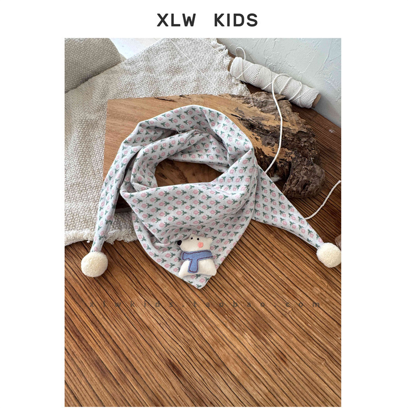 Dječji šal za vrat u korejskom stilu za zimu, s motivom tulipana, topao i udoban • Način tkanja: warp knitting • Funkcija: održava toplinu • Sezona: zima • Materijal: pamuk • Oblik: srednja duljina