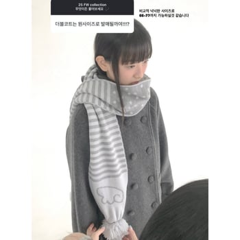 Шал от имитационен кашмир, ръчно плетен, памук и вълна, поддържа топло, Зимна колекция 2025