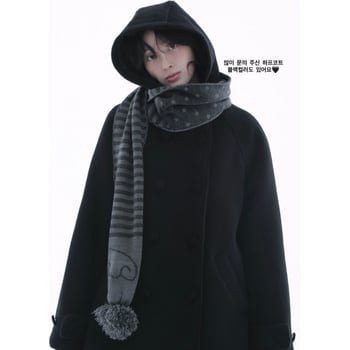 Шал от имитационен кашмир, ръчно плетен, памук и вълна, поддържа топло, Зимна колекция 2025