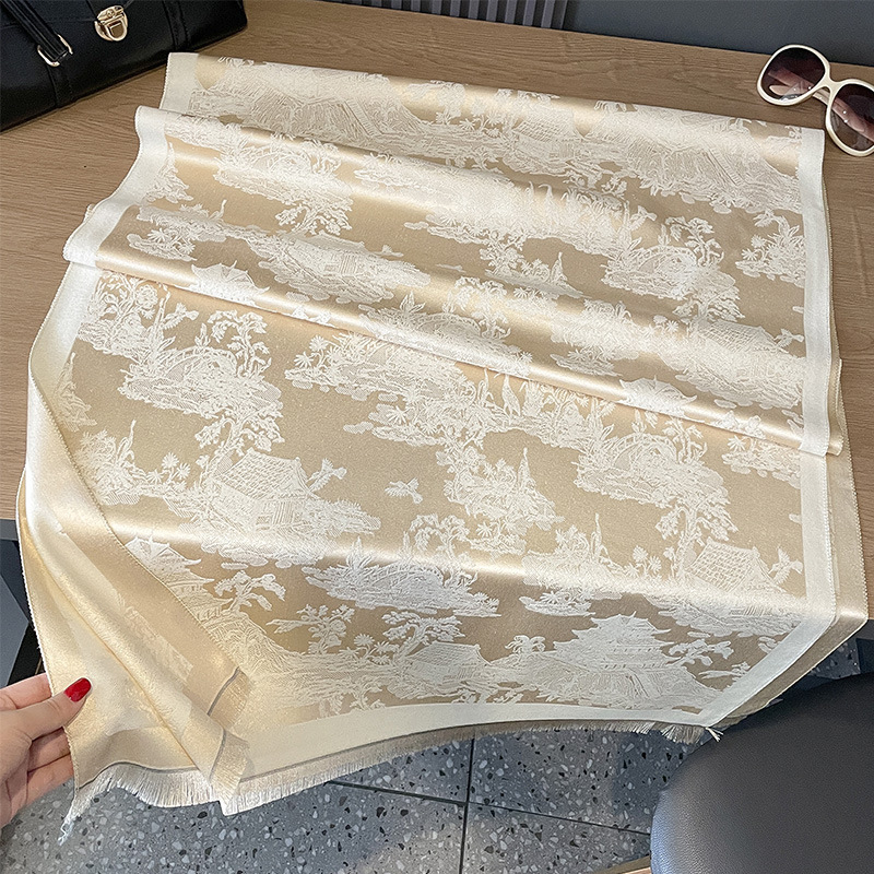 Dvostrani šal od imitacijskog kašmira, jednostavno pletivo, topao za zimu, pamukasta tkanina