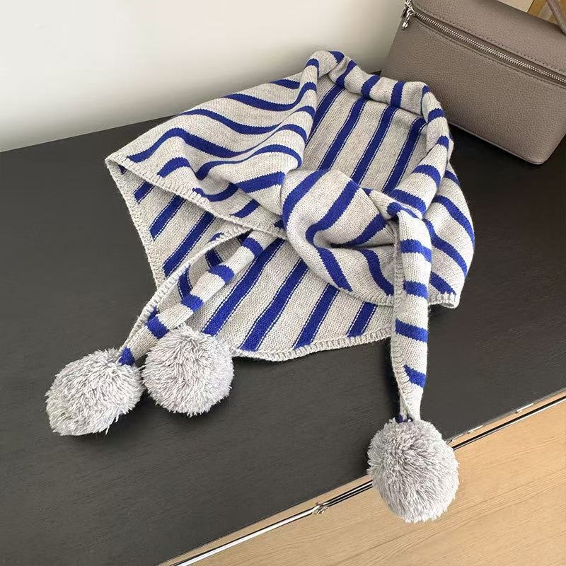 New Saiqi вълнен триъгълен плетен шал, PJ-0119, зима 2025