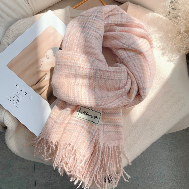 Šal za žene - warp-pleteni umjetni kašmir s elastanom - zimska toplina - korejski stil, srednja duljina