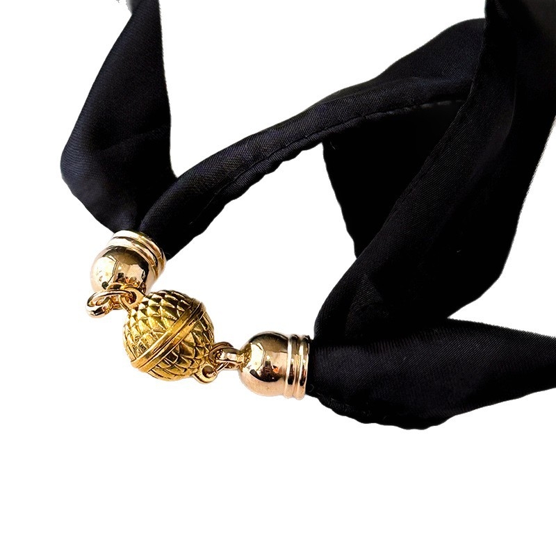 Женски квадратен шал с магнитно копче, полиестер, плоско тъкане, есенно облекло