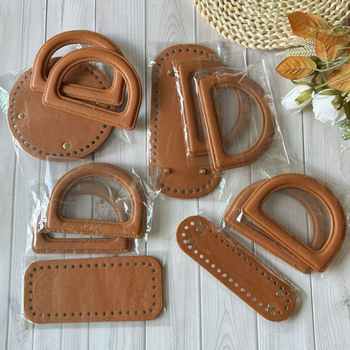 Kreatív DIY bőrtáska kiegészítő készlet D-alakú fogóval, PU anyaggal, kockás minta, kopásálló, 2025 tavasza