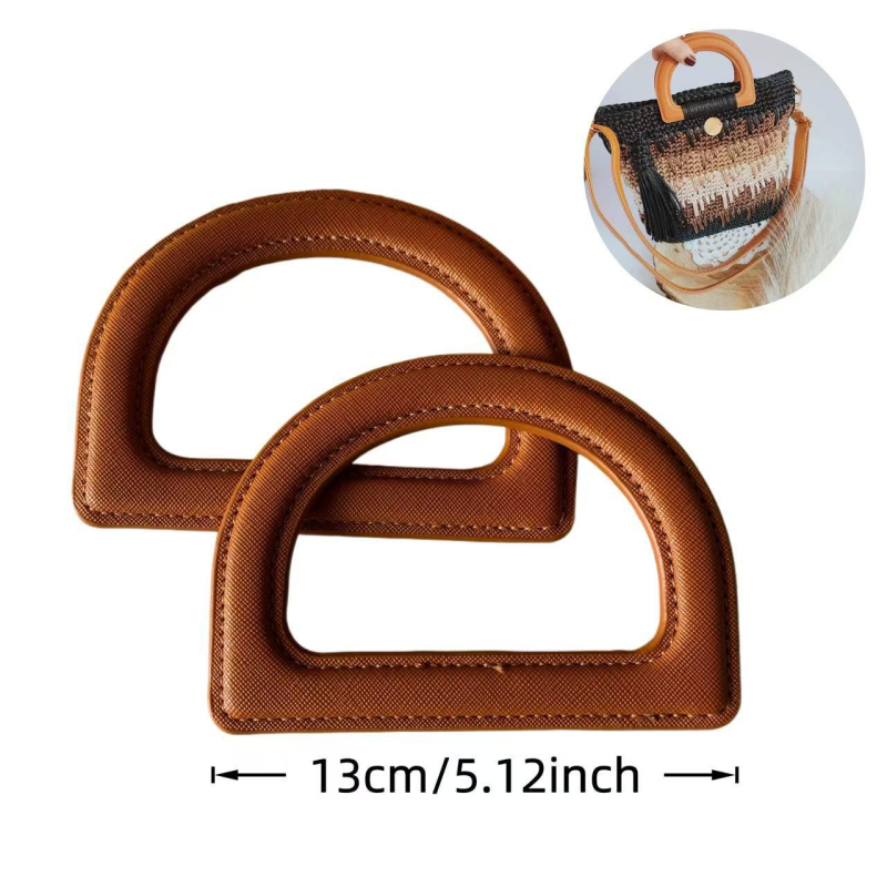 Kreatív DIY bőrtáska kiegészítő készlet D-alakú fogóval, PU anyaggal, kockás minta, kopásálló, 2025 tavasza