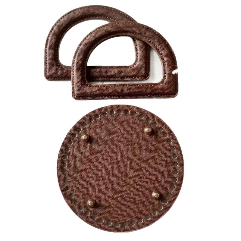 Kreatív DIY bőrtáska kiegészítő készlet D-alakú fogóval, PU anyaggal, kockás minta, kopásálló, 2025 tavasza