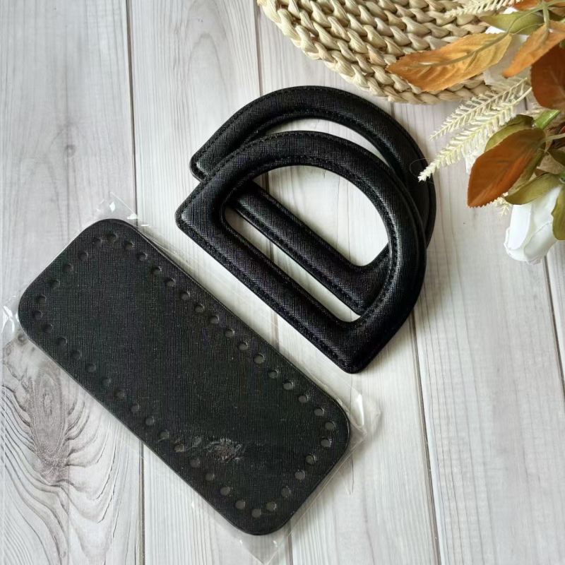 Kreatív DIY bőrtáska kiegészítő készlet D-alakú fogóval, PU anyaggal, kockás minta, kopásálló, 2025 tavasza