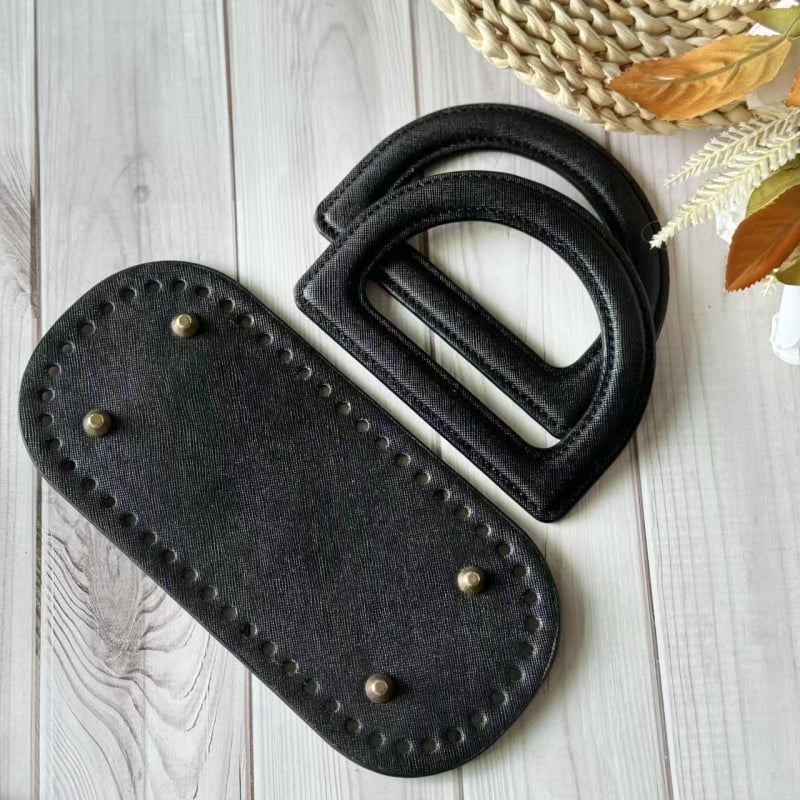 Kreatív DIY bőrtáska kiegészítő készlet D-alakú fogóval, PU anyaggal, kockás minta, kopásálló, 2025 tavasza