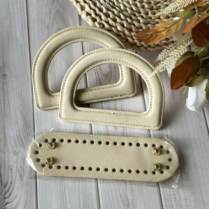 Kreatív DIY bőrtáska kiegészítő készlet D-alakú fogóval, PU anyaggal, kockás minta, kopásálló, 2025 tavasza