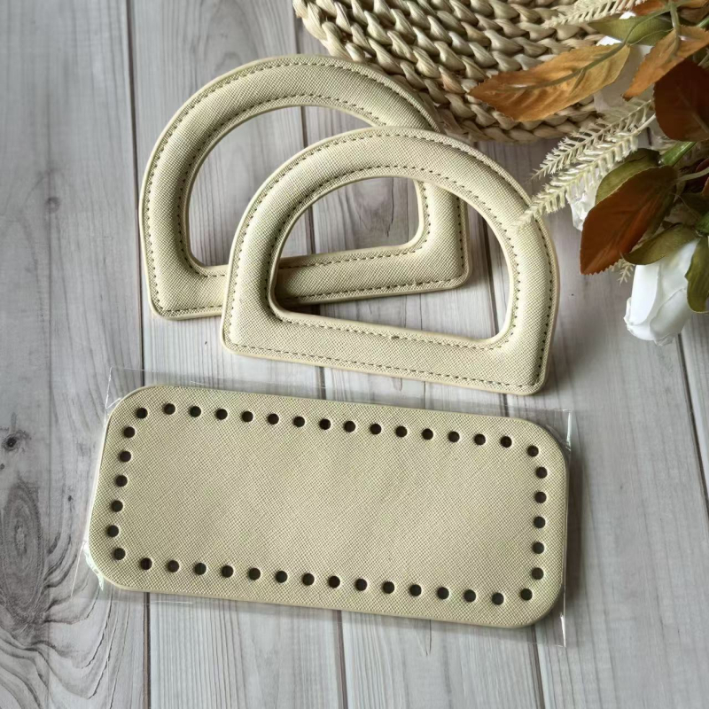 Kreatív DIY bőrtáska kiegészítő készlet D-alakú fogóval, PU anyaggal, kockás minta, kopásálló, 2025 tavasza