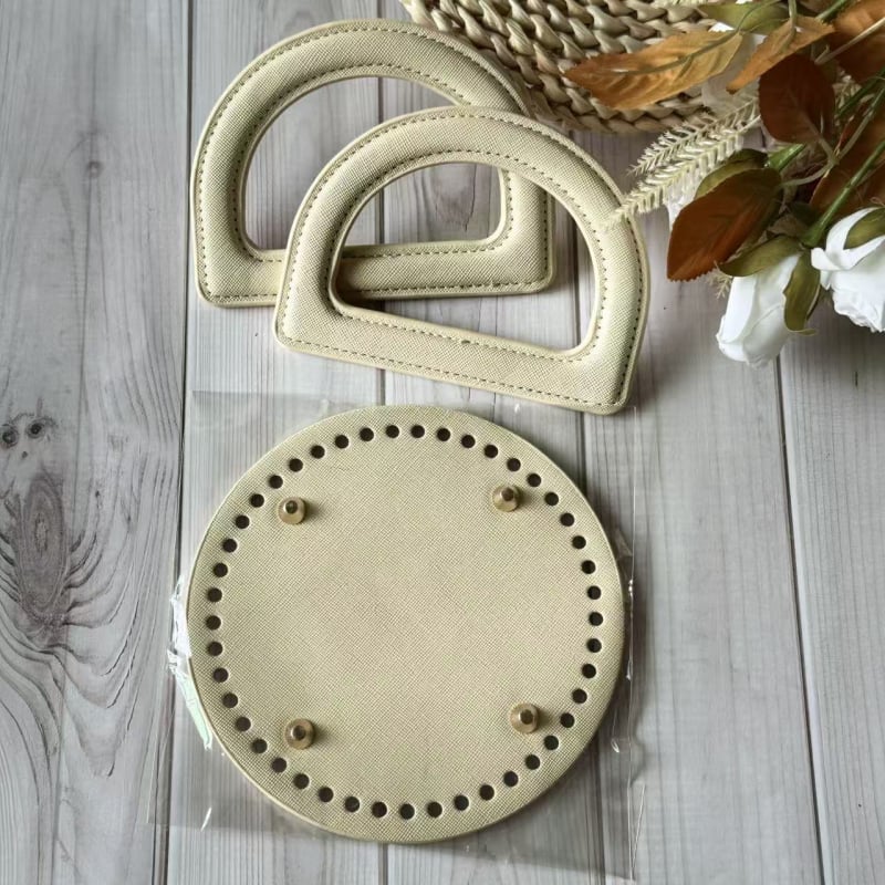 Kreatív DIY bőrtáska kiegészítő készlet D-alakú fogóval, PU anyaggal, kockás minta, kopásálló, 2025 tavasza