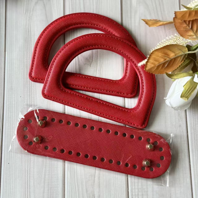 Kreatív DIY bőrtáska kiegészítő készlet D-alakú fogóval, PU anyaggal, kockás minta, kopásálló, 2025 tavasza