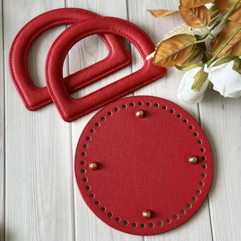 Kreatív DIY bőrtáska kiegészítő készlet D-alakú fogóval, PU anyaggal, kockás minta, kopásálló, 2025 tavasza