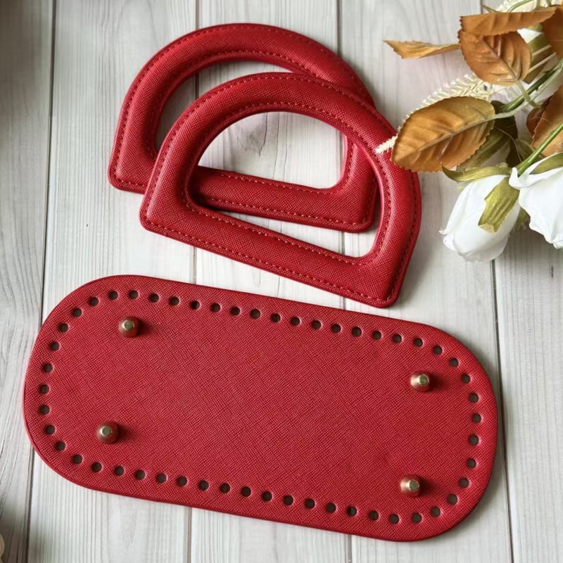 Kreatív DIY bőrtáska kiegészítő készlet D-alakú fogóval, PU anyaggal, kockás minta, kopásálló, 2025 tavasza