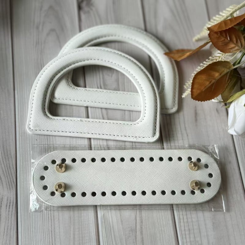 Kreatív DIY bőrtáska kiegészítő készlet D-alakú fogóval, PU anyaggal, kockás minta, kopásálló, 2025 tavasza