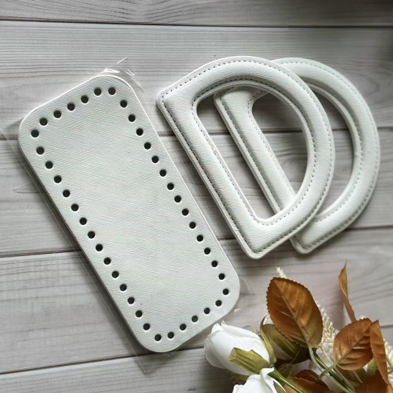 Kreatív DIY bőrtáska kiegészítő készlet D-alakú fogóval, PU anyaggal, kockás minta, kopásálló, 2025 tavasza