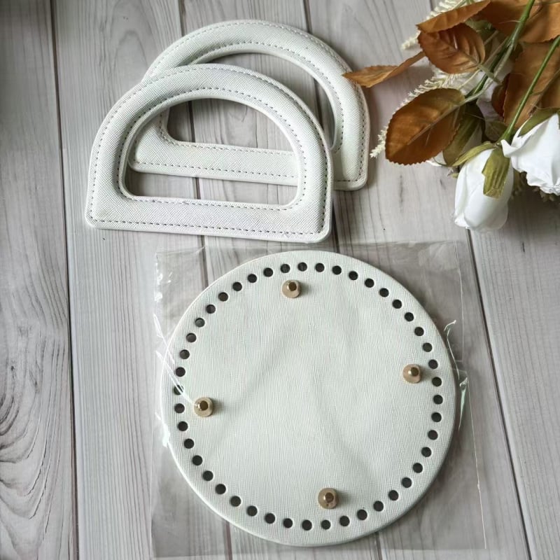Kreatív DIY bőrtáska kiegészítő készlet D-alakú fogóval, PU anyaggal, kockás minta, kopásálló, 2025 tavasza