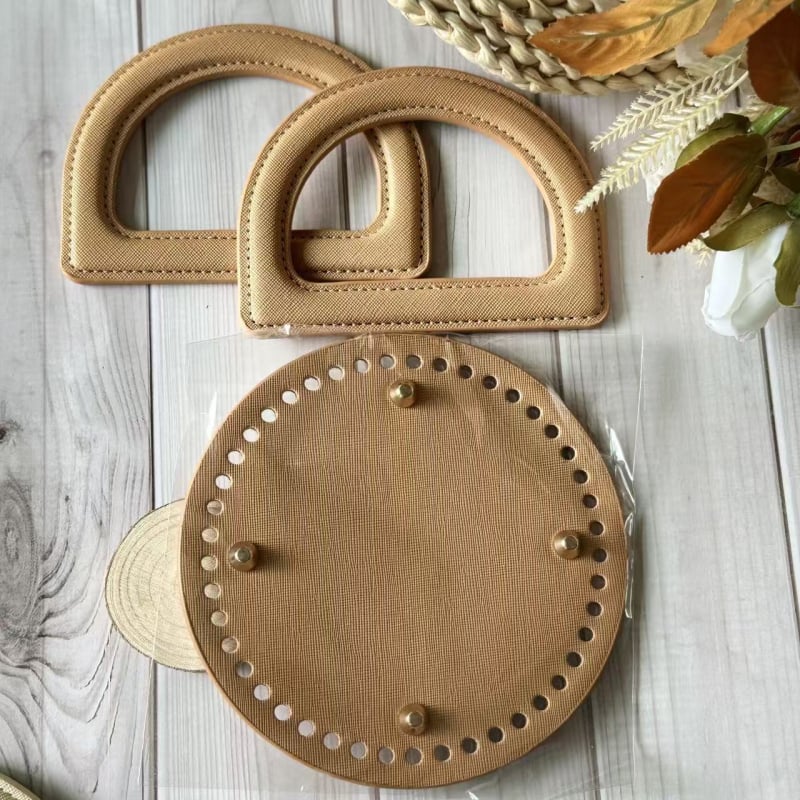 Kreatív DIY bőrtáska kiegészítő készlet D-alakú fogóval, PU anyaggal, kockás minta, kopásálló, 2025 tavasza