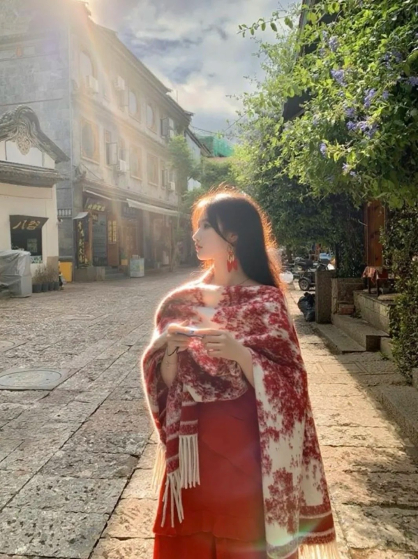 Șal vintage cu imprimeu leopard, din cașmir artificial, țesătură jacquard, lungime extinsă.